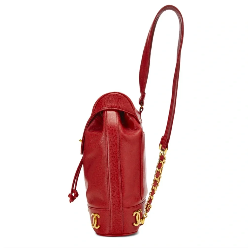 🔥CHANEL🔥 💯AUTHENTIC💯
RED CAVIAR 3 'CC' BACKPACK LARGE - Picture 3 of 6